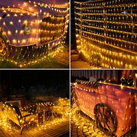 Kurtyna świetlna LED wróżka siatka sznurkowa siatka świąteczna 3x2m 200LED ue 220V wesele girlanda żarówkowa na nowy rok zewnętrzna dekoracja ogrodowa 4